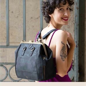 LaFlore Paris Doquintin Black Convertible cork bag